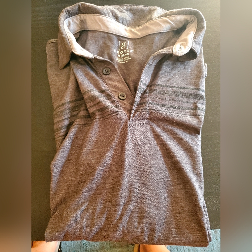 Mens George collard short sleeve half button dress shirt